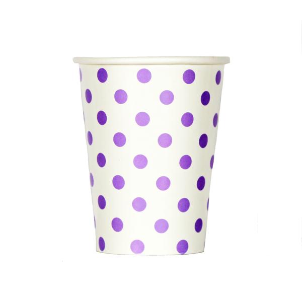 Lavender polka dot cups