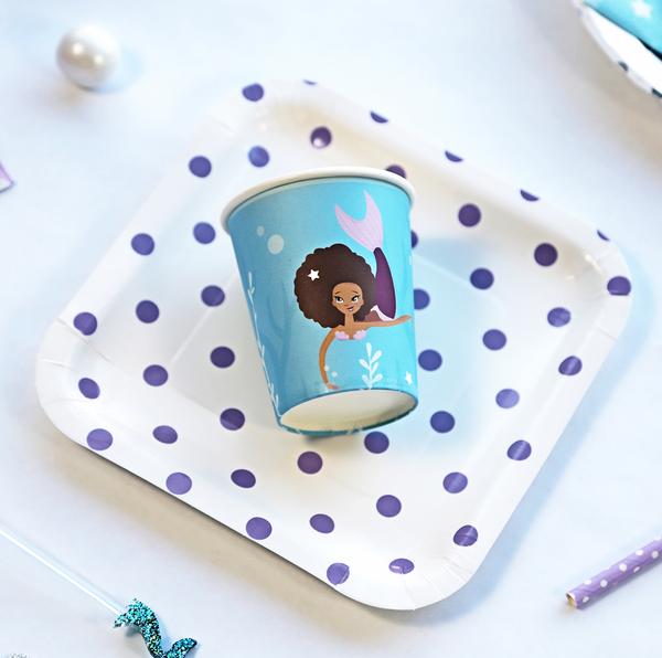 Square polka dot plates